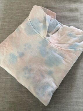 Danskin Pastel Tie-Dye Pullover Hoodie - Soft Pink & Light Blue